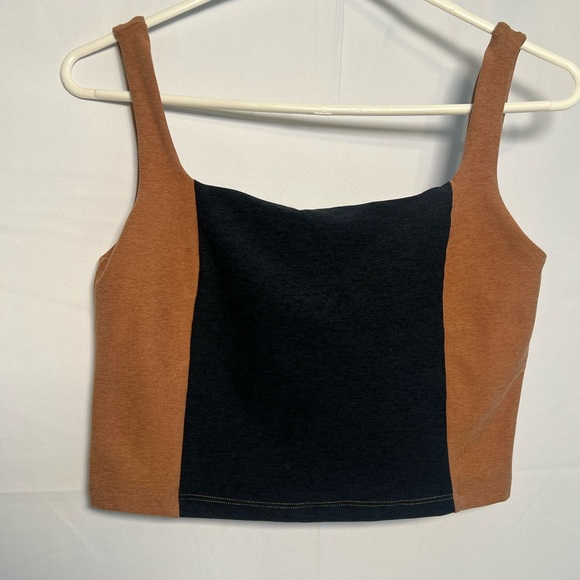 Beyond Yoga Black and Brown Colorblock Tank Top - Picture 1 of 5